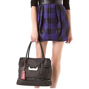 Diane Von Furstenberg Harper Laurel Metallic Tweed Bag $595